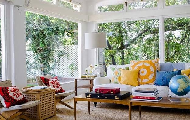 Energy-efficient windows fitted into a bright modern home interior